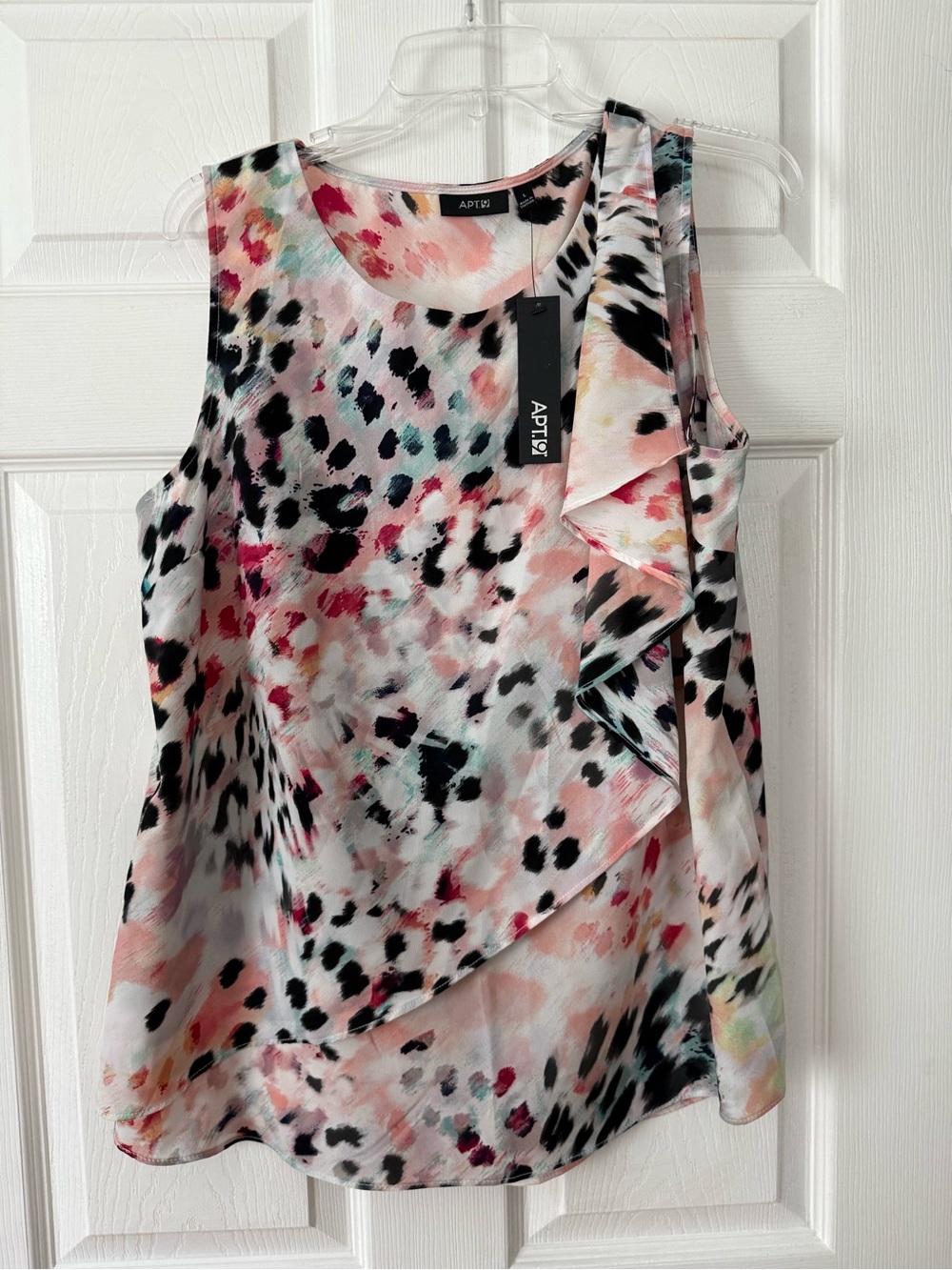 Kohl's APT. 9 Multicolor Animal Print Ruffle Sleeveless Blouse